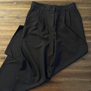 Lulus Cleo Black Tailored Wide-leg Trousers Size 12 NWT